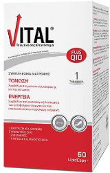 Vital Plus Q10 Πολυβιταμινούχο Συμπλήρωμα Διατροφής για Ενέργεια & Τόνωση 60lipidcaps 96