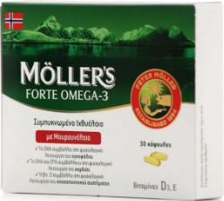 Moller's Forte Omega-3 Συμπλήρωμα Διατροφής Ιχθυέλαιο & Μουρουνέλαιο 30caps 79
