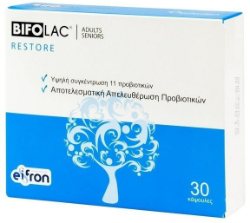 Eifron Bifolac Restore Adults Συμπλήρωμα Διατροφής Προβιοτικών για την Αποκατάσταση της Εντερικής Χλωρίδας 30caps 33