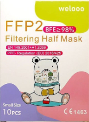 Welooo FFP2 NR Filtering Half Mask For Kids 10τμχ