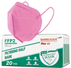 Barbeador Max-02 Face Protection Mask KN95 FFP2 Pink 20τμχ