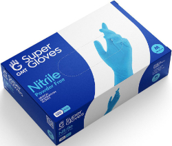 GMT Super Gloves Nitrile Powder Free Blue Προστατευτκά Γάντια Μιας Χρήσης χωρίς Πούδρα Medium 100τμχ 360