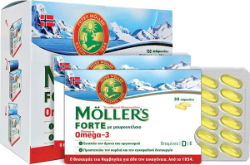 Moller's Forte Omega-3 Συμπλήρωμα Διατροφής Ιχθυέλαιο & Μουρουνέλαιο Πλούσιο σε Ω3 Λιπαρά Οξέα 150caps 224