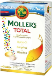 Moller's Total Omega 3 Vitamins Minerals 28caps+28tabs