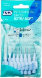 TePe Extra Soft Interdental Brushes 0.6mm Size 3 Light blue Μεσοδόντια Βουρτσάκια Γαλάζια 8τμχ 25
