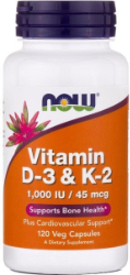 Now Foods Vitamin D-3 & K-2 120vcaps