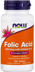 Now Foods Folic Acid 800 mcg with Vitamin B-12 250tabs