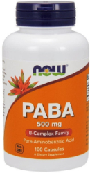 Now Foods PABA 500mg (Para-Aminobenzoic Acid) 100caps