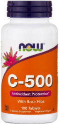 Now Foods Vitamin C 500mg with Rose Hips 100tabs