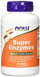 Now Foods Super Enzymes Συμπλήρωμα Διατροφής με Συνδυασμό Πεπτικών Ενζύμων 90tabs 180