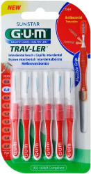Sunstar Gum Trav-Ler Interdental Brush 0.8mm Μεσοδόντια Βουρτσάκια Κόκκινα 6τμχ 40