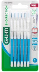 Sunstar Gum Bi-Directional Ultra-Micro Fine 0.9mm Μεσοδόντια Βουρτσάκια με Λαβή Μπλε 6τμχ 29