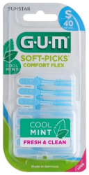 Sunstar Gum 669 Soft-Picks Comfort Flex Cool Mint Μεσοδόντια Βουρτσάκια με Λαβή Small Γαλάζια 40τμχ 22