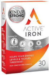 Bionat Active Iron 25mg Συμπλήρωμα Διατροφής Με Ενεργό Σίδηρο 30caps 90