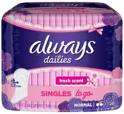 Always Dailies Σερβιετάκια Single to Go Normal Fresh 20τμχ