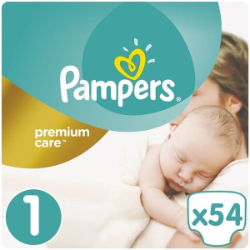 Pampers Premium Care New Baby No1 Πάνες Βρεφικές 2-5kg 54τμχ