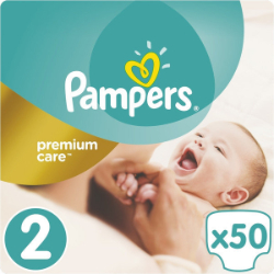 Pampers Premium Care New Baby No2 Πάνες Βρεφικές 3-6kg 50τμχ