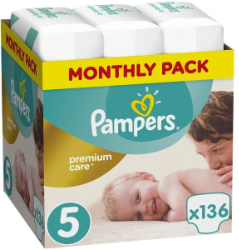 Pampers Premium Care No5 Monthly Pack 11-18kg 136τμχ