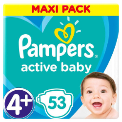 Pampers Active Baby Maxi Pack No4+ (10-15kg) 53τμχ