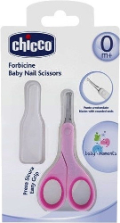 Chicco Baby Moments Nail Scissors Safe Pink 0m+ 1τμχ