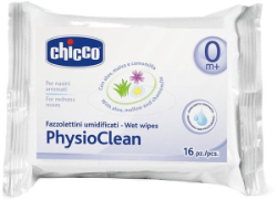 Chicco Physioclean Wet Wipes 0+ 16τμχ