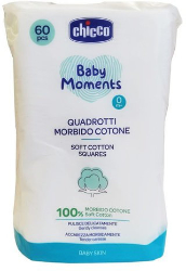 Chicco Baby Moments Soft Cotton Squares 60τμχ