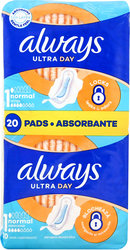 Always Ultra Day Normal Μέγεθος 1 Σερβιέτες Ημέρας με Φτερά για Κανονική Ροή 20τμχ 150