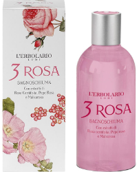 L' Erbolario 3 Rosa Shower Gel Αφρόλουτρο Με Αρωματικές Νότες από Εκατοντάφυλλα Τριαντάφυλλα Άνθη Αλθαίας Ροζ Πιπέρι 250ml  291