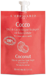 L' Erbolario Cocco Coconut Oil For Body, Face And Hair Οργανικό Ελαιο Για Μαλλιά, Πρόσωπο & Σώμα 50ml 90