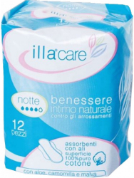 Illa Care Overnight Pads With Wings 12τμχ