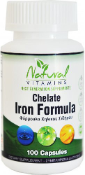 Natural Vitamins Chelate Iron Formula Συμπλήρωμα Διατροφής Φόρμουλα Χηλικού Σιδήρου 100caps 144