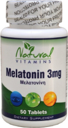 Natural Vitamins Melatonin 3mg Συμπλήρωμα Διατροφής με Καθαρή Μελατονίνη κατά της Αϋπνίας 50tabs 101