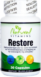 Natural Vitamins Restore Συμπλήρωμα Διατροφής με Σύμπλεγμα Προβιοτικών 30caps 110