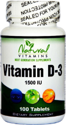 Natural Vitamins D-3 1500IU Συμπλήρωμα Διατροφής με Βιταμίνη D 100tabs 140