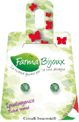 Farma Bijoux Σκουλαρίκια 5.3mm Κρύσταλλο Πράσινο Erinite