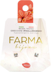 Farma Bijoux Υποαλλεργικά Σκουλαρίκια Κρύσταλλα Τετράγωνα 3mm (BE14C01 1ζεύγος 9