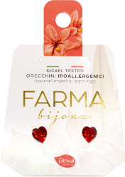 Farma Bijoux Υποαλλεργικά Σκουλαρίκια Καρδιές Κόκκινες 5mm