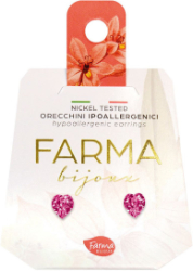 Farma Bijoux Υποαλλεργικά Σκουλαρίκια Καρδιά Ροζ 5mm