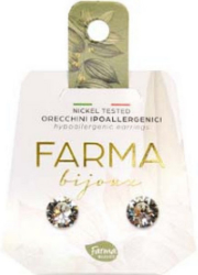 Farma Bijoux Υποαλλεργικά Σκουλαρίκια Κρύσταλλα Στρογγυλά 7,15mm (BE66C01) 1ζεύγος 10