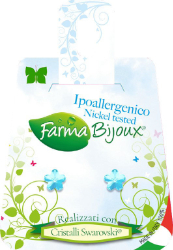 Farma Bijoux Σκουλαρίκια Λουλούδια Γαλάζια 6mm