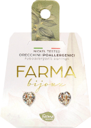Farma Bijoux Υποαλλεργικά Σκουλαρίκια Κρύσταλλα Καρδιές 6mm