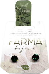Farma Bijoux Σκουλαρίκια Κρύσταλλο Σμαράγδι Πράσινο 7.15mm