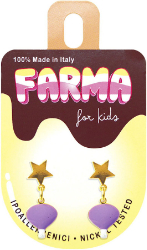 Farma Bijoux Υποαλλεργικά Σκουλαρίκια for Kids Χρυσά Αστέρια Με Μωβ Αερόστατα 20mm (BEPS999) 1ζεύγος 10