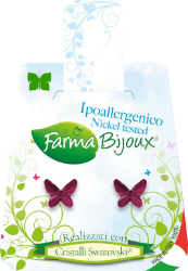 Farma Bijoux Υποαλλεργικά Σκουλαρίκια Bat Ametista 8mm