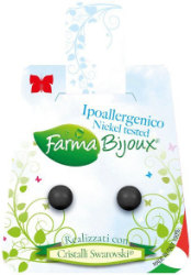 Farma Bijoux Υποαλλεργικά Σκουλαρίκια Perla Black 6mm