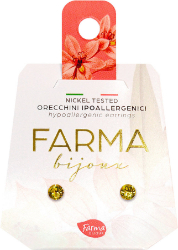 Farma Bijoux Σκουλαρίκια Κρύσταλλα Απαλό Κίτρινο 4,1mm