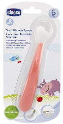 Chicco Easy Meal Soft Silicone Spoon 6m+ Red 1τμχ