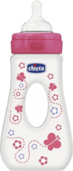 Chicco Well-Being Travelling Plastic Bottle Pink 4m+ 240ml