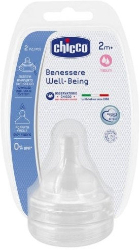 Chicco Well Being Medium Flow Silicone Nipples 2m+ 2τμχ