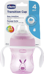 Chicco Transition Cup Soft Silicone Glove 4m+ Pink 1τμχ